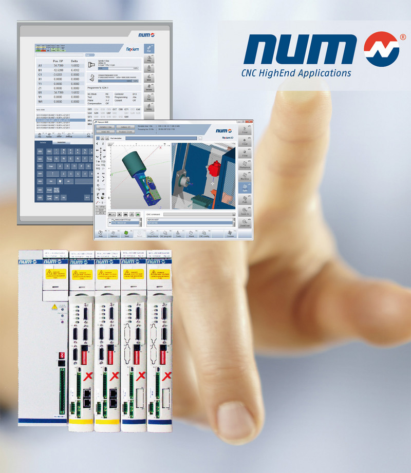 NUM 新型 Flexium+ 8 CNC 内核为需要最多 5 个轴协调运动的复杂中小型机床提供一个极具成本效益的控制解决方案。