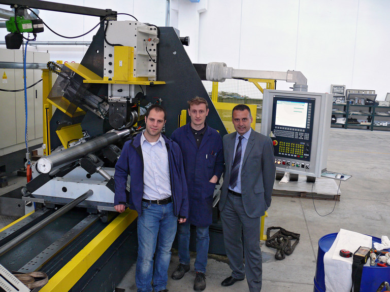 From left to right: Simone Farina, former Technical Chief of ORT, Cristian Cadei, Director of Cadei S.n.c. and Marco Battistotti, Director of NUM Italy.