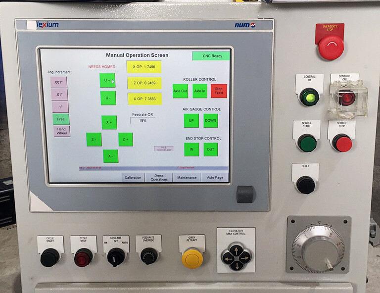 The machine’s new control console incorporates a Flexium operator panel with a touch-sensitive display screen.