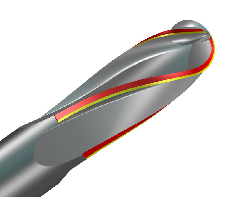 Complex geometry machine tools, such as this full radius cutter with differential helical edges and a constant land width, can now be produced very easily by using NUMROTO tool grinding software.