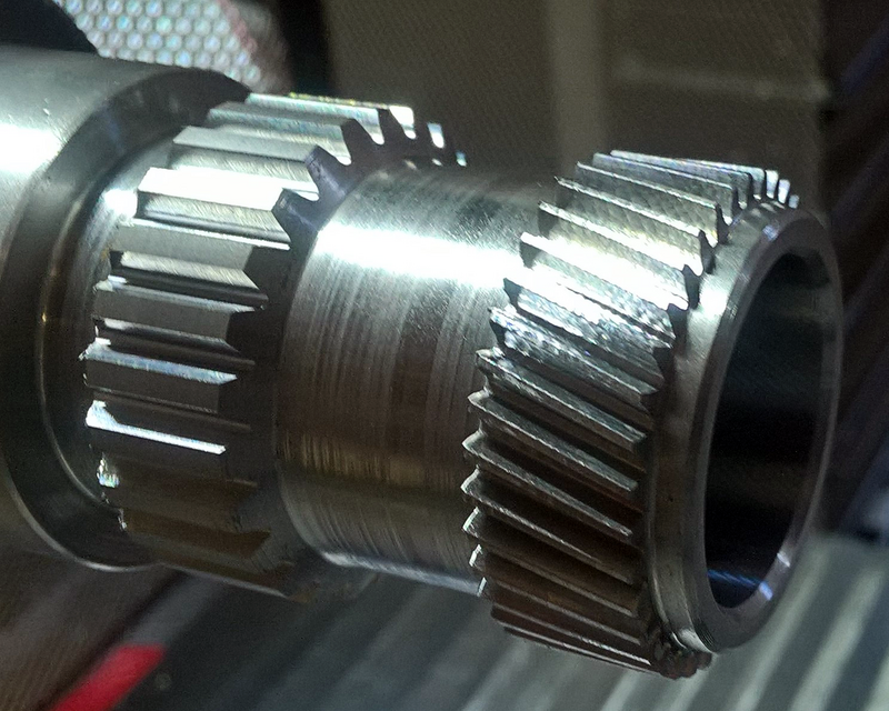 Helical hobbed, straight gear skived
