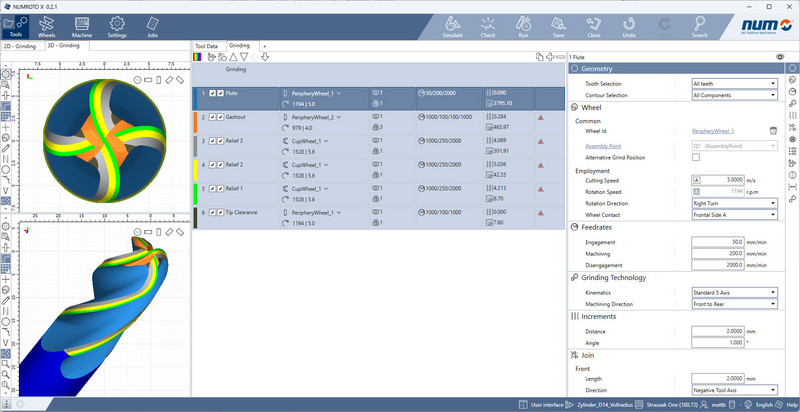NUMROTO X user interface