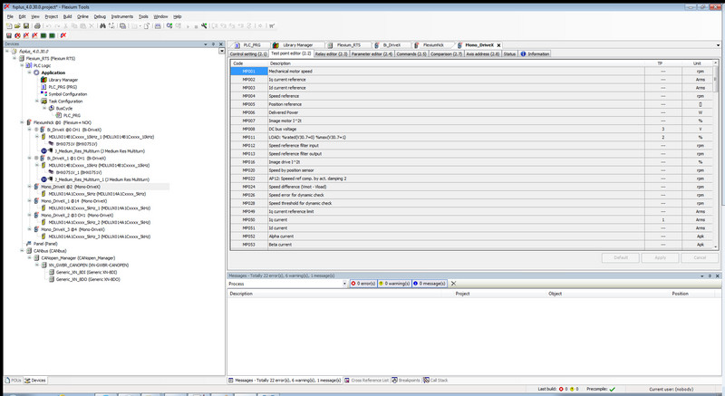 Servo Drive Parameterizing - Advanced Page Test Point